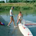 One more try on the windsurfer, Nosher Goes Windsurfing, Macclesfield, Cheshire - 12th July 1985