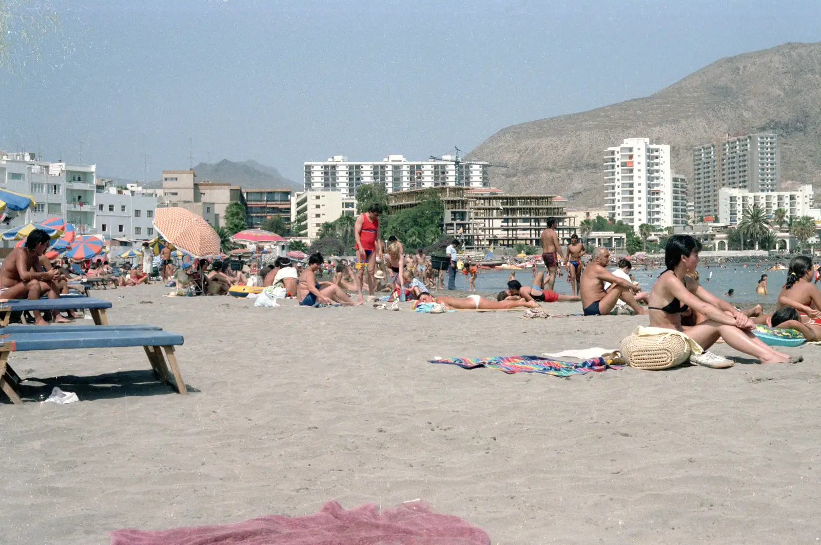 Los Christianos beach, from A Holiday in Los Christianos, Tenerife - 14th July 1985