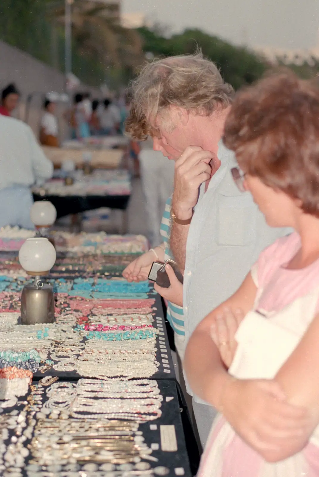 Browsing some sort of tat market, from A Holiday in Los Christianos, Tenerife - 14th July 1985