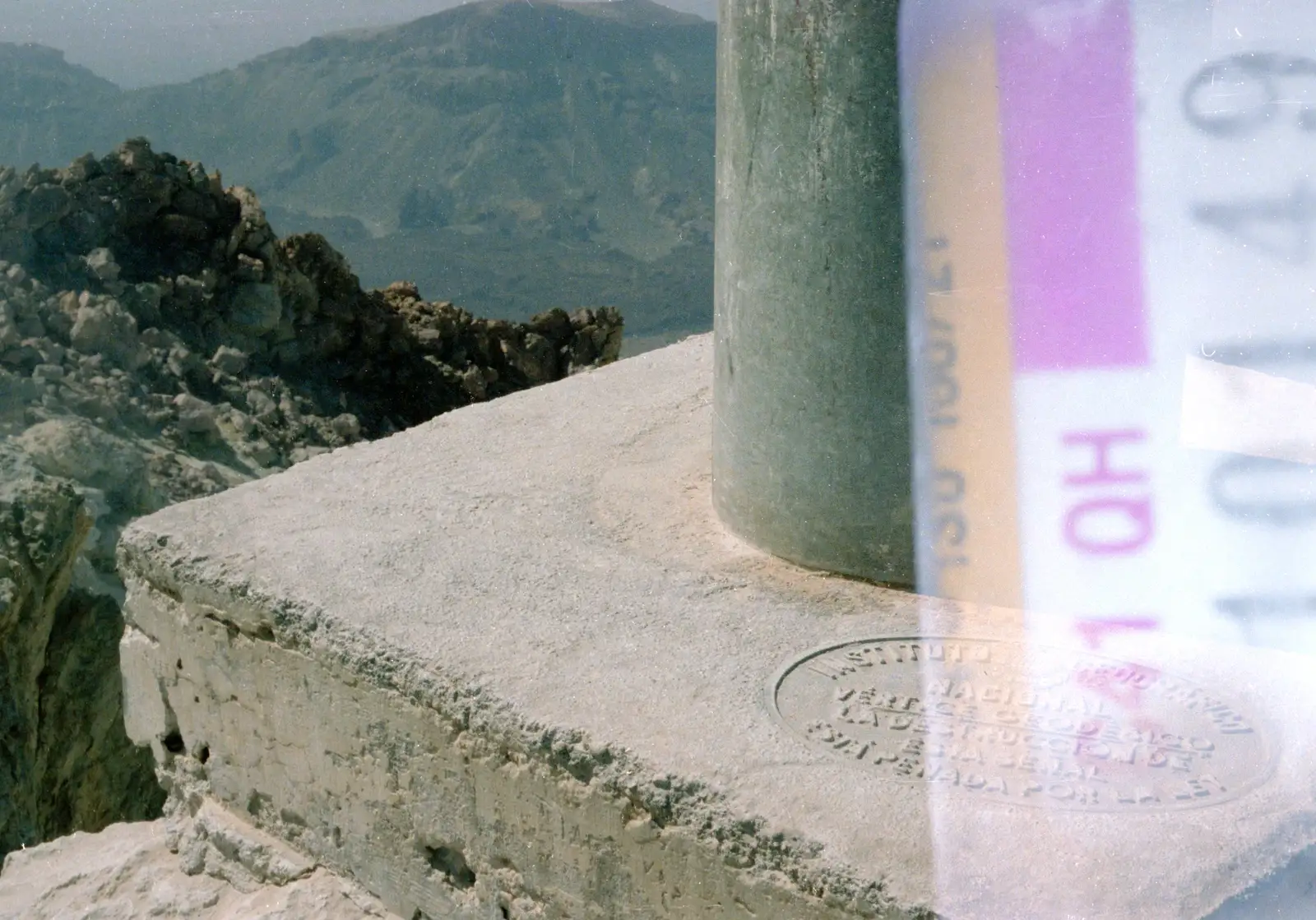 The trig point at the very top of the mountain, from A Holiday in Los Christianos, Tenerife - 14th July 1985