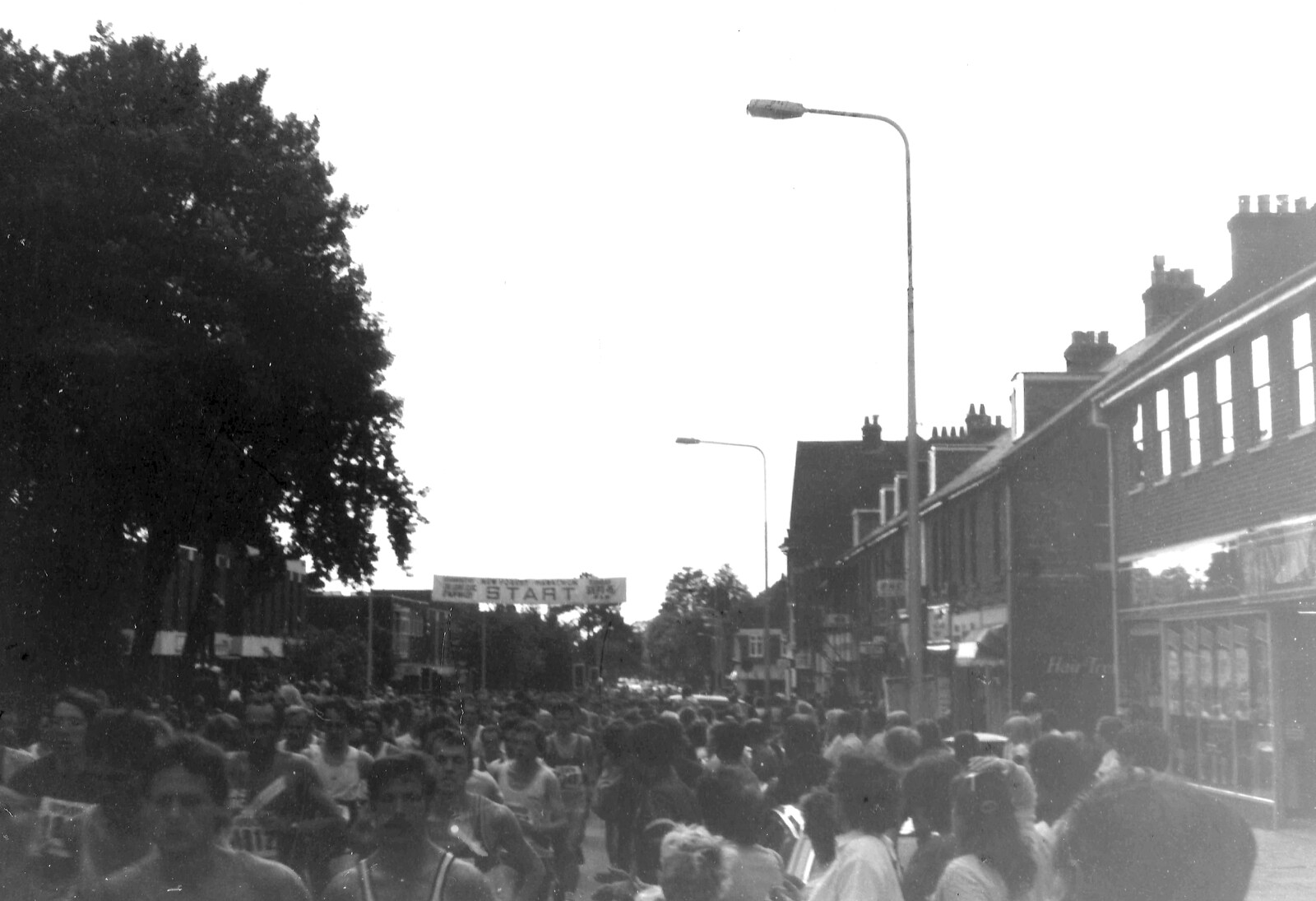 Marathon runners on Station Road from The New Forest Marathon and Other Randomness, New Milton, Hampshire - 15th September 1985