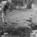 Nosher pokes the stream with a stick, The New Forest Marathon and Other Randomness, New Milton, Hampshire - 15th September 1985
