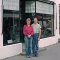 Anne and David outside their shop, The Last Day of Term, and Leaving New Milton, Hampshire - 18th September 1985