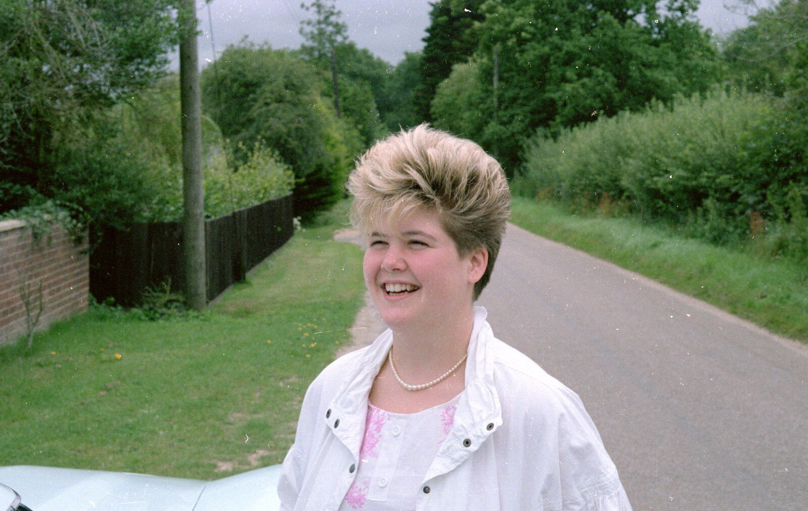 Carol Vass on Middle Road in Tiptoe from The Last Day of Term, and Leaving New Milton, Hampshire - 18th September 1985