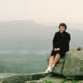 Liz perches on a tor, Uni: First Weeks At Polytechnic, Umbrellas and a Visit From Liz, Plymouth - 26th September 1985