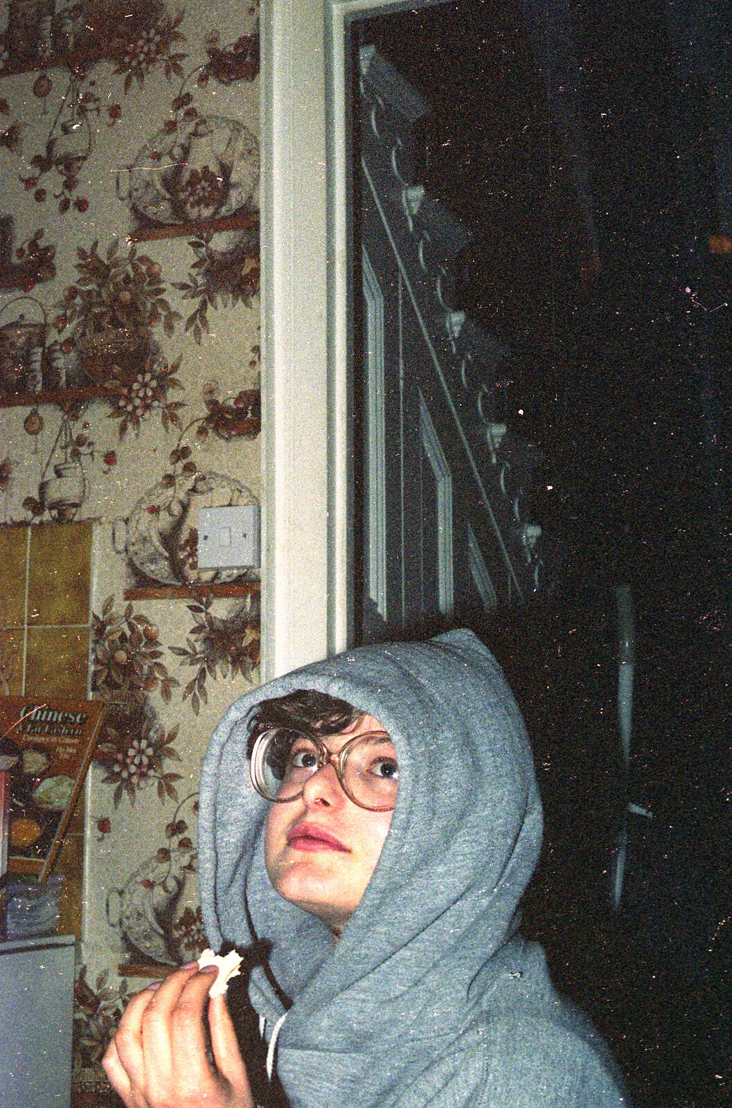 Barbara hides in a hoodie from Uni: First Weeks At Polytechnic, Umbrellas and a Visit From Liz, Plymouth - 26th September 1985