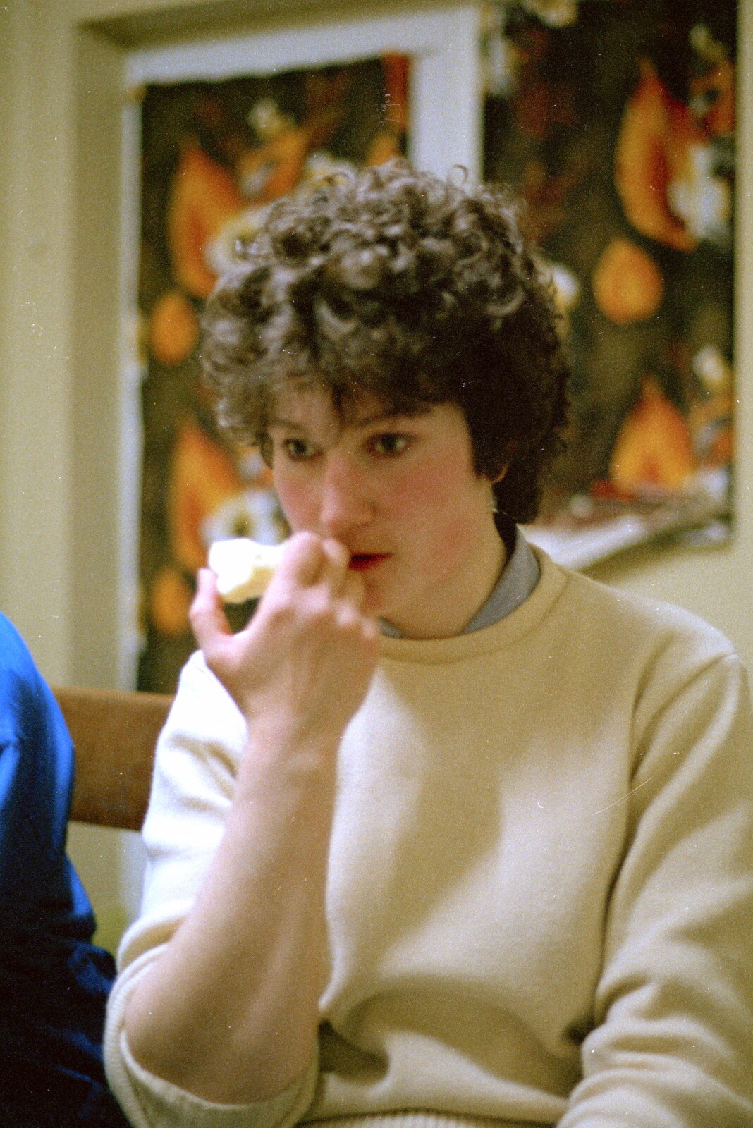 Angela looks pensive from Uni: A Central Park Fair and City Street Life, Plymouth - 20th October 1985