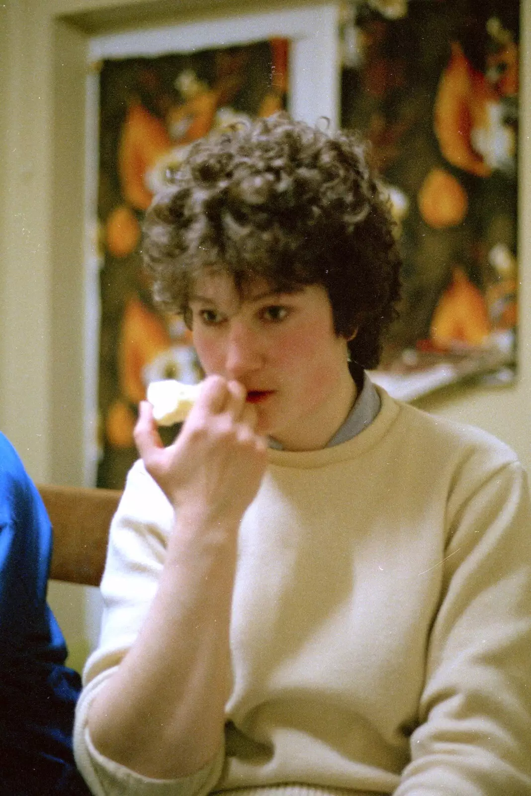 Angela looks pensive, from Uni: A Central Park Fair and City Street Life, Plymouth - 20th October 1985