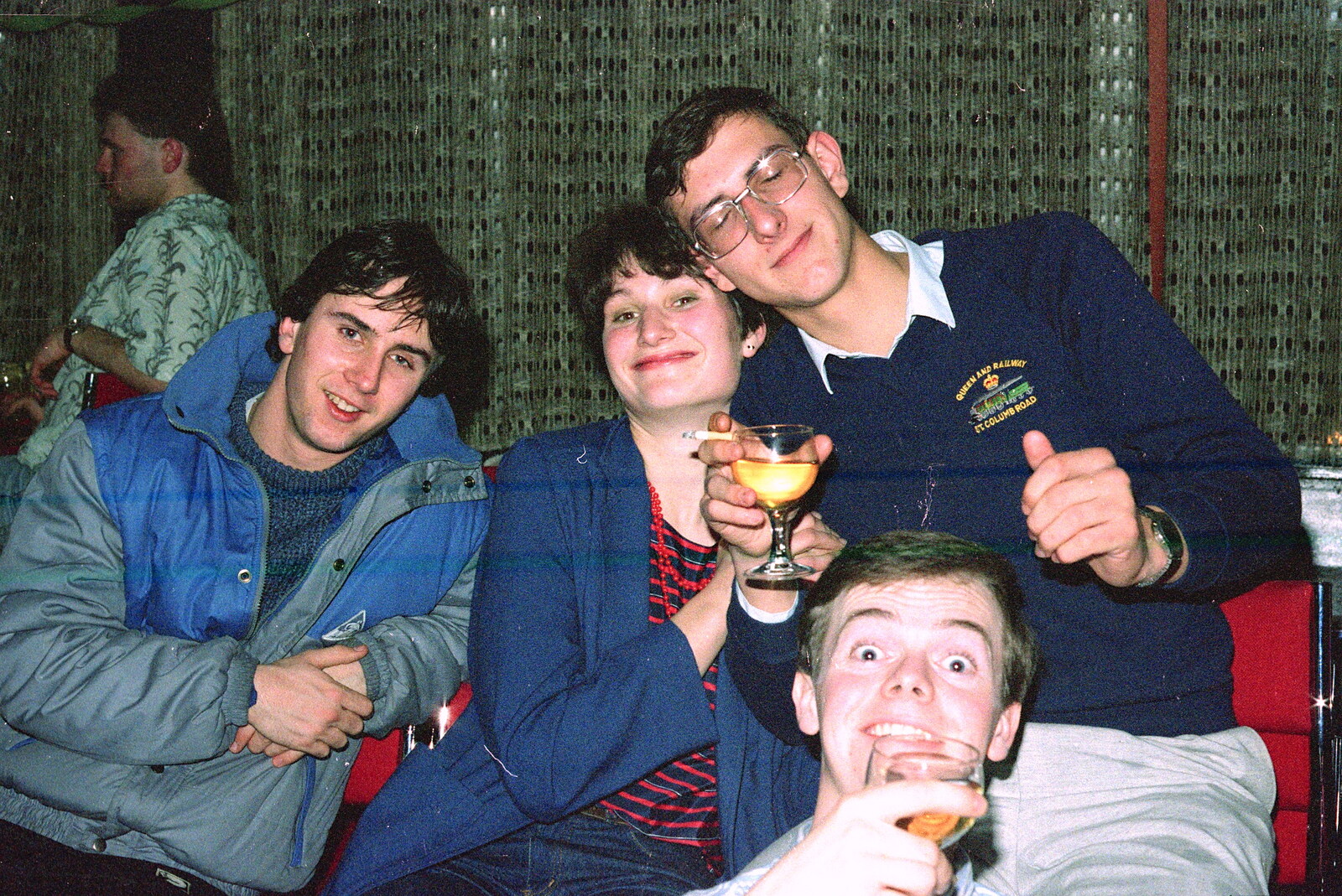 Rik, Angela, Andy and Dave from Uni: The Fly Christmas Party and BABS Panto, Plymouth Polytechnic, Devon - December 11th 1985