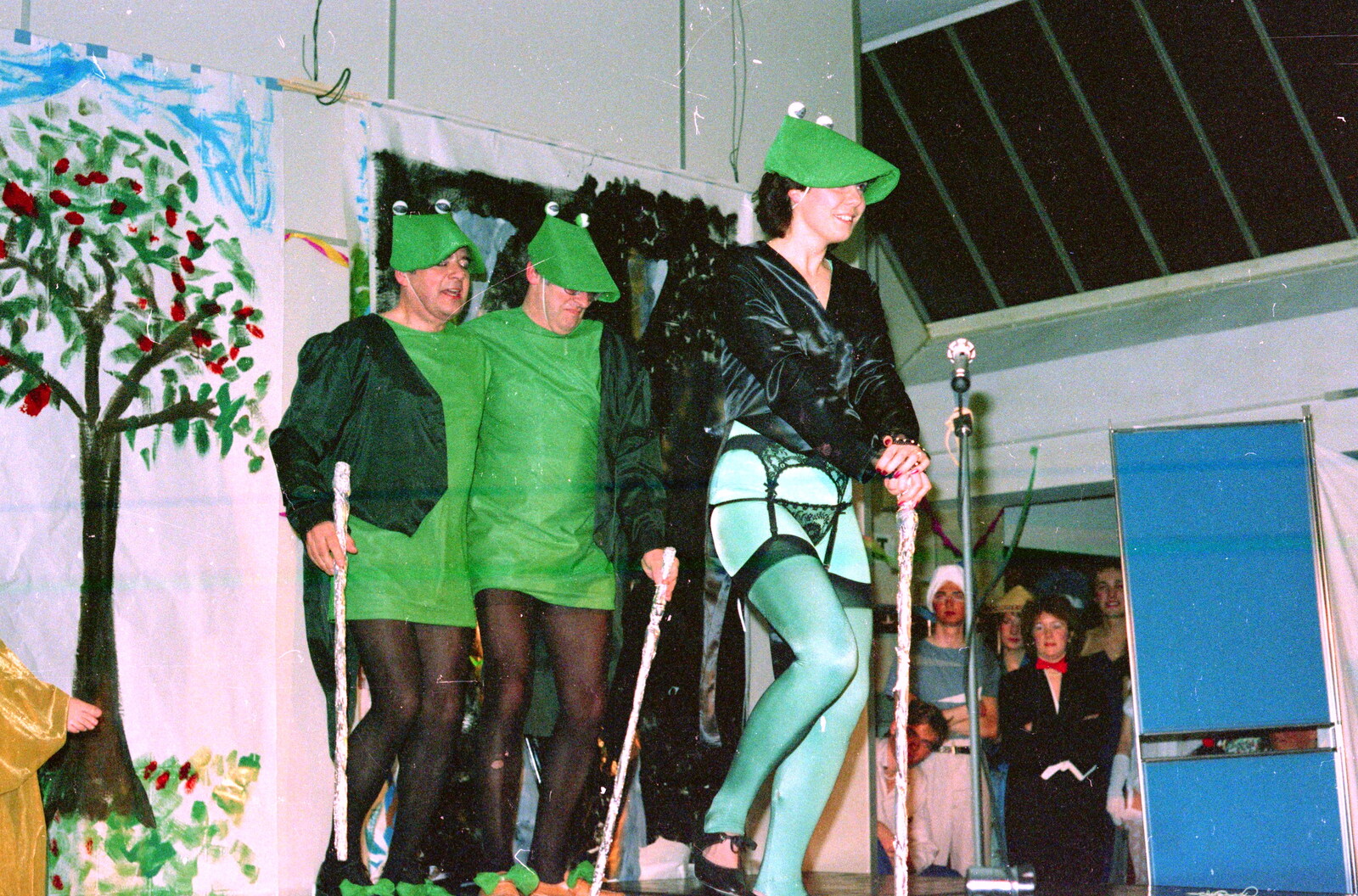 Some green panto frog action from Uni: The Fly Christmas Party and BABS Panto, Plymouth Polytechnic, Devon - December 11th 1985
