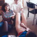Sam tries to protect his parts, Uni: The Fly Christmas Party and BABS Panto, Plymouth Polytechnic, Devon - December 11th 1985