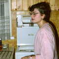 Barbara by the cooker, Uni: Beaumont Street Decorations and Water Fight, Plymouth - 14th December 1985