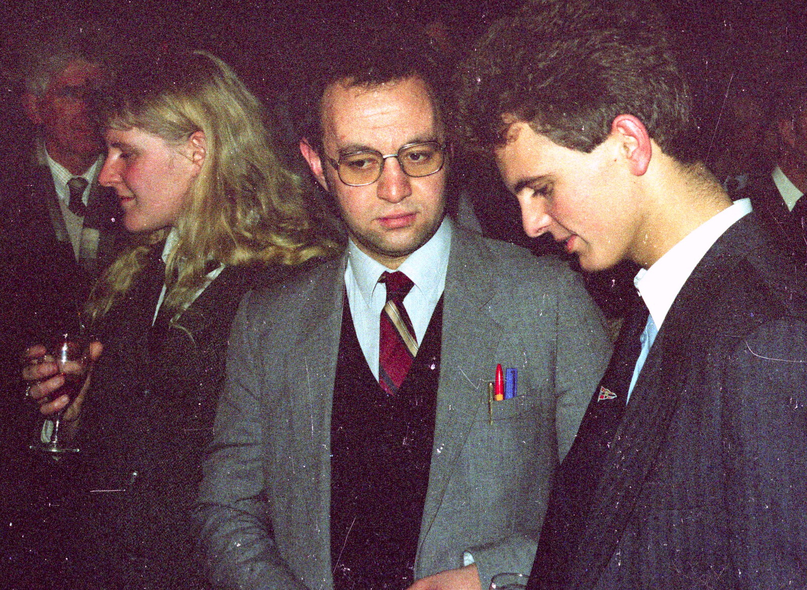 Mr. Smidman and Ray Mitchell chat from Brockenhurst College Presentation and Christmas, Hampshire - 19th December 1985