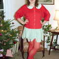 Sis dresses up as a Christmas elf, Brockenhurst College Presentation and Christmas, Hampshire - 19th December 1985