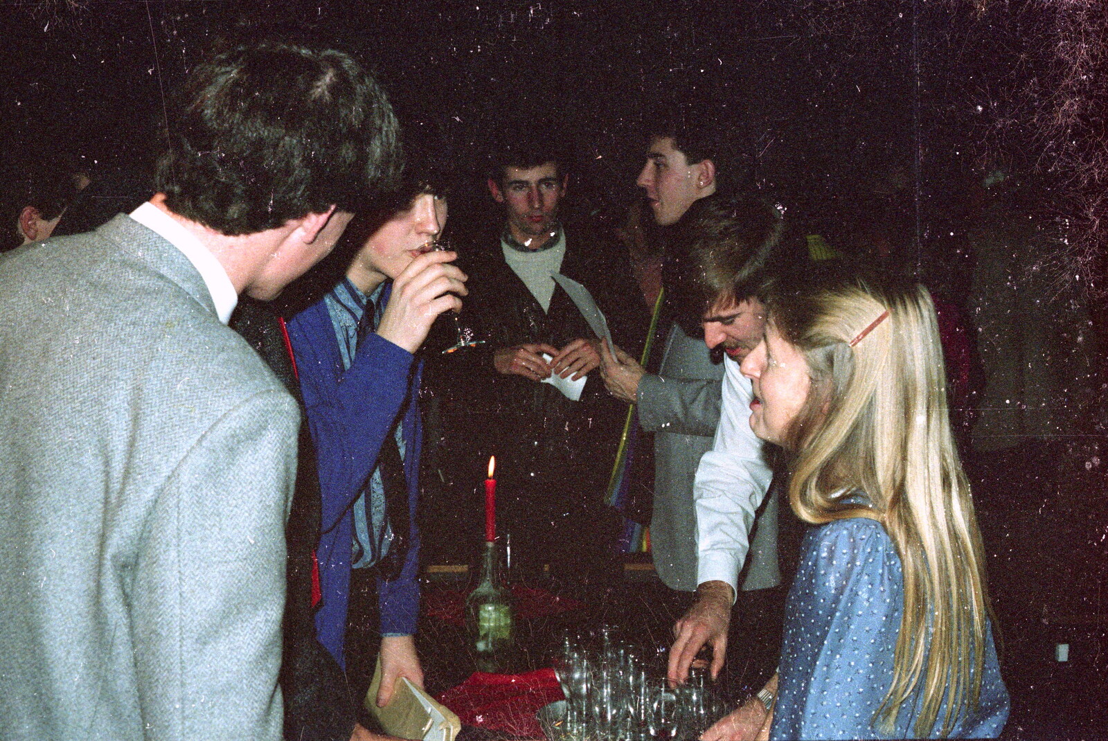 Drinks are served from Brockenhurst College Presentation and Christmas, Hampshire - 19th December 1985