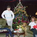 Hamish and family in their lounge, Brockenhurst College Presentation and Christmas, Hampshire - 19th December 1985
