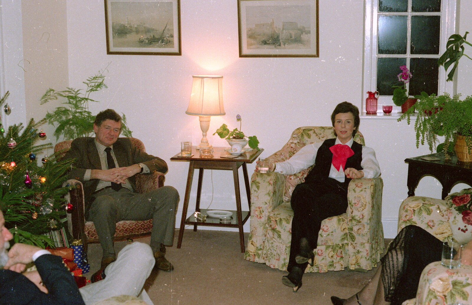 Brian and Judith in Ford Cottage from Brockenhurst College Presentation and Christmas, Hampshire - 19th December 1985