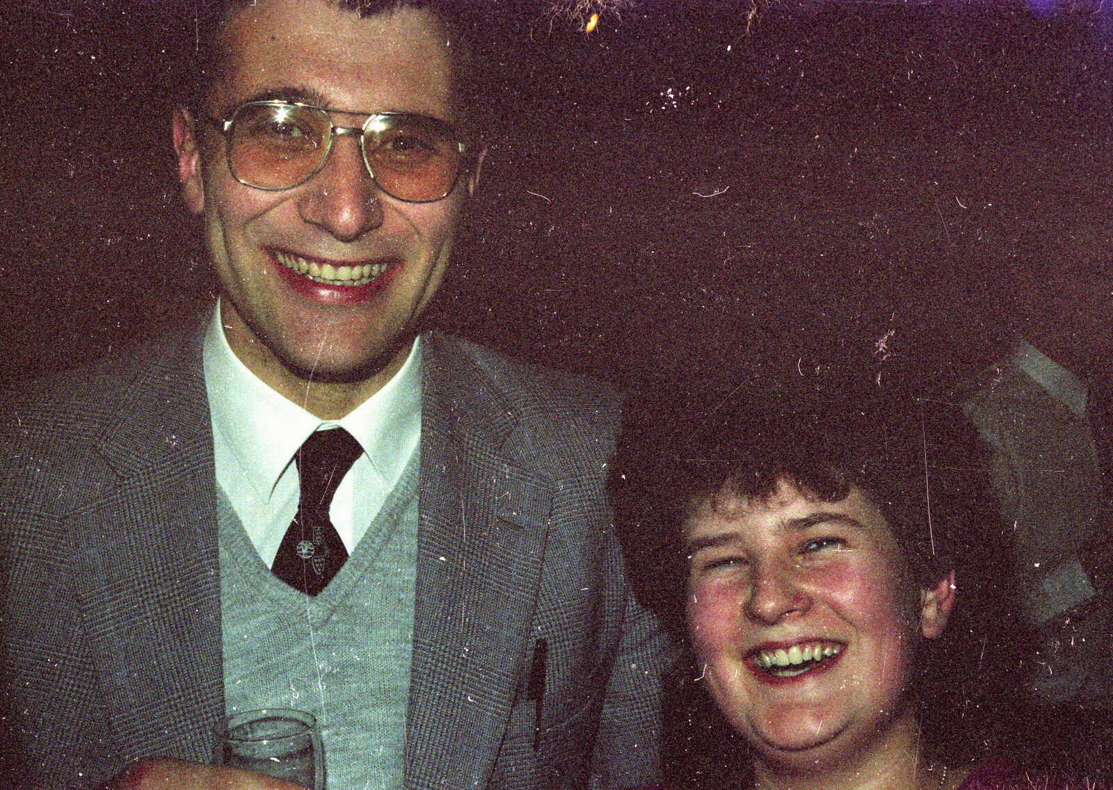 Peter Green and Lise Clayton from Brockenhurst College Presentation and Christmas, Hampshire - 19th December 1985