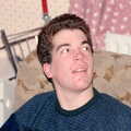 Jon the Hair looks up near a VIC-20, Ford Cottage Pre-Christmas, Barton on Sea, Hampshire - 19th December 1985