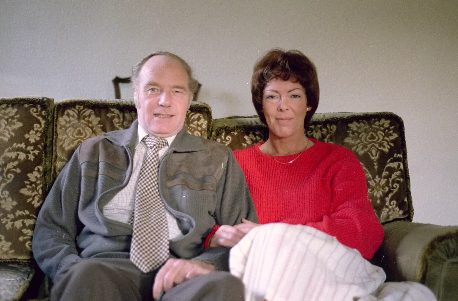 Dad and Maureen, from Christmas in Macclesfield and Wetherby, Cheshire  and Yorkshire - 25th December 1985