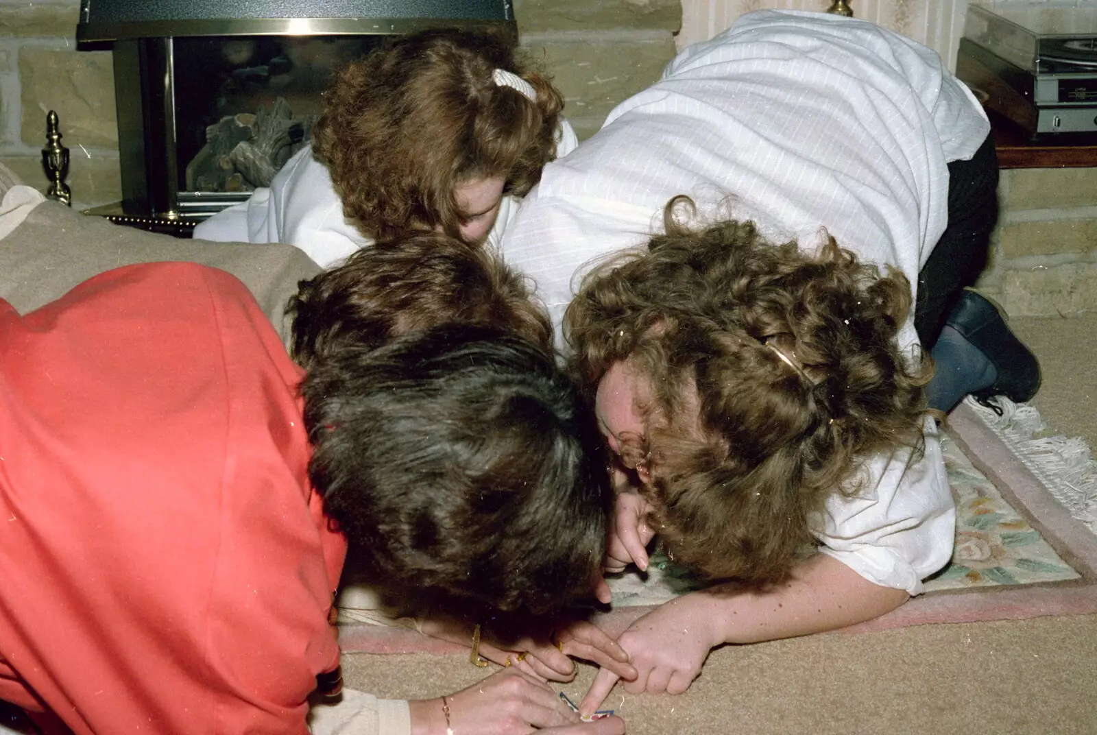 Sis on the carpet, from Christmas in Macclesfield and Wetherby, Cheshire  and Yorkshire - 25th December 1985