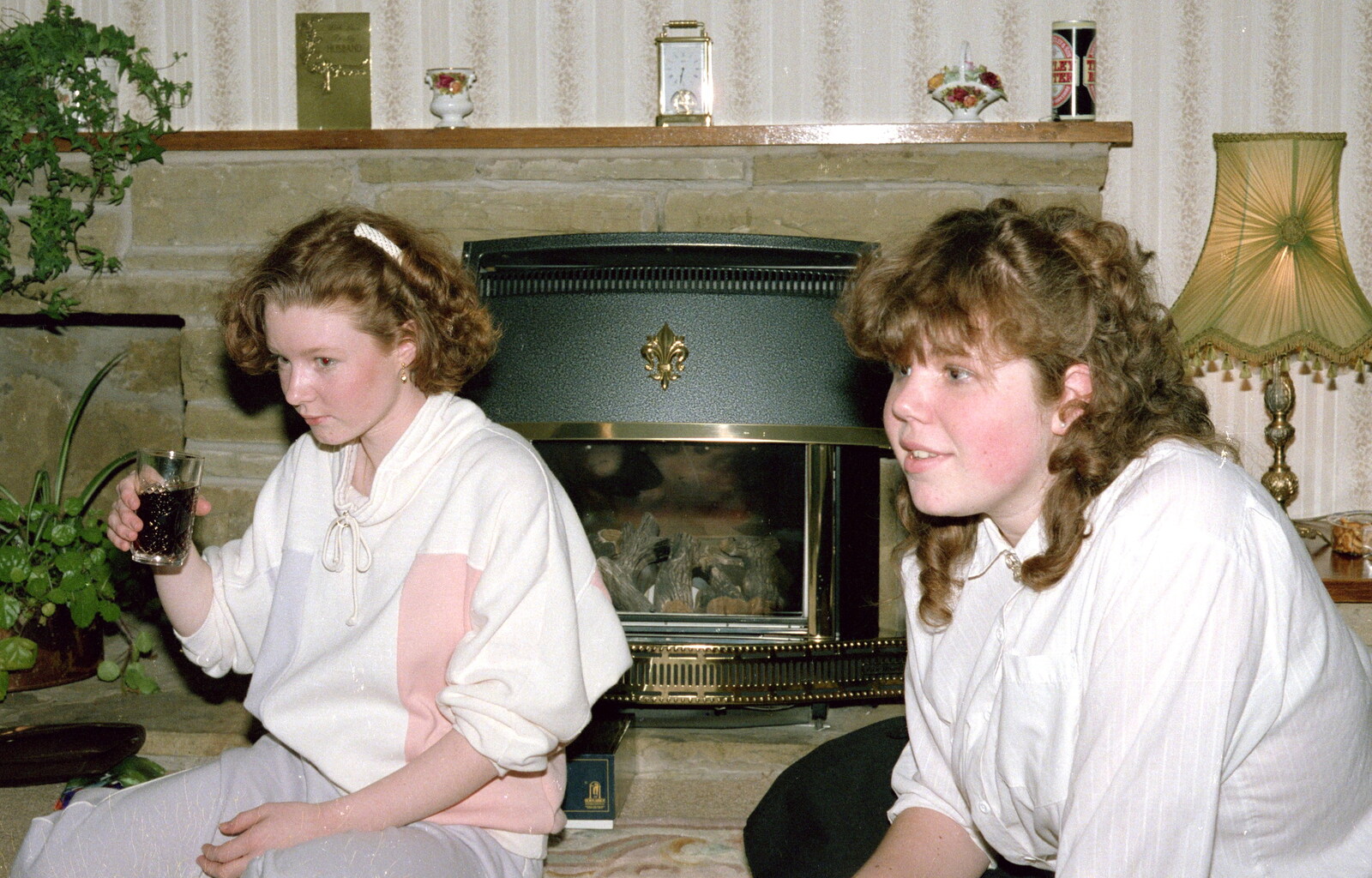 Sis with a cousin from Christmas in Macclesfield and Wetherby, Cheshire  and Yorkshire - 25th December 1985