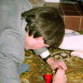 Phil breaks out the tiddlywinks, New Year's Eve at Anna's, Walkford, Dorset - 31st December 1985