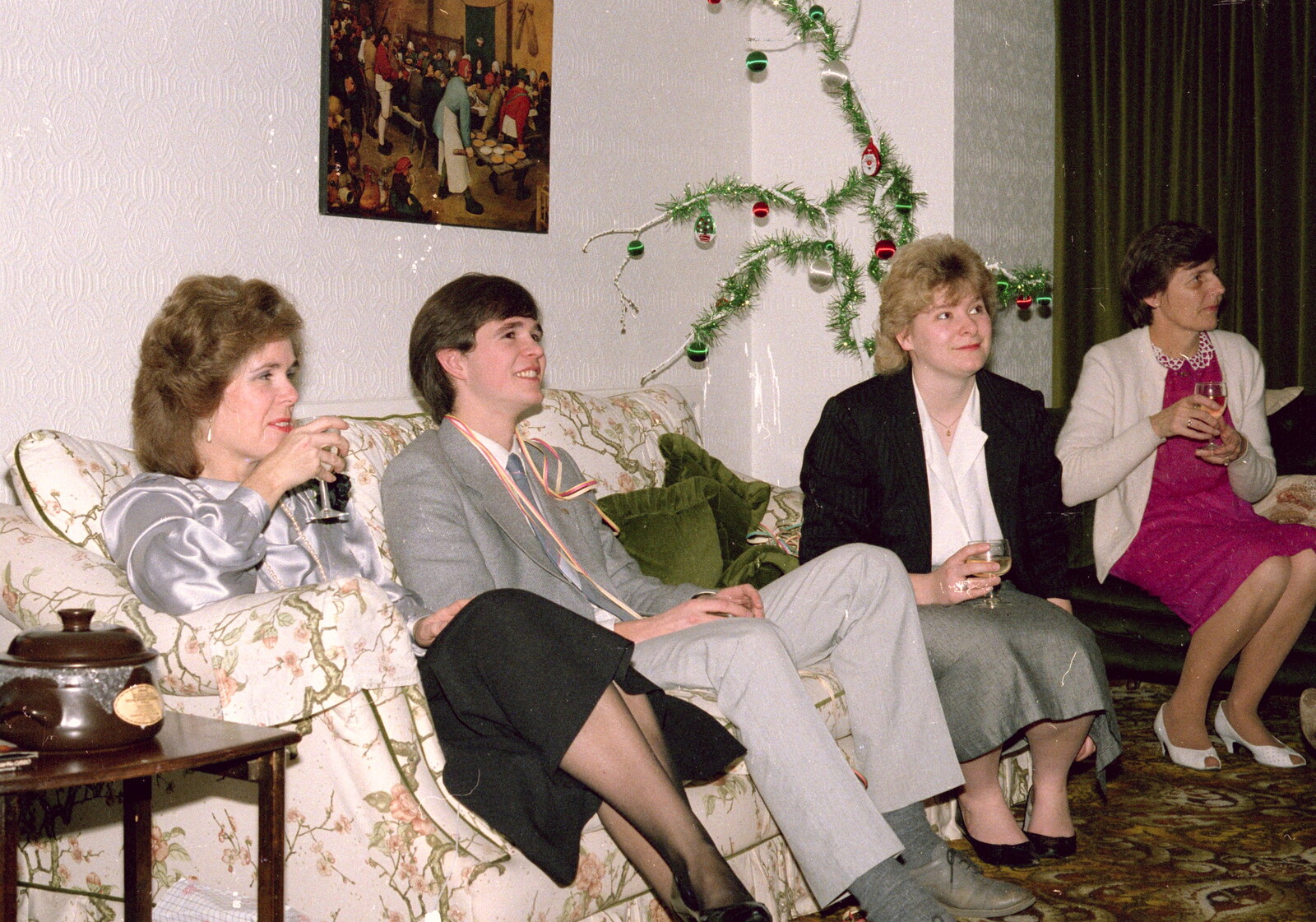 Bernice and Phil, with Anna and Liz's mother from New Year's Eve at Anna's, Walkford, Dorset - 31st December 1985