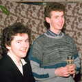 Liz and fellow Brock college dude, New Year's Eve at Anna's, Walkford, Dorset - 31st December 1985