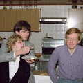 Phil feeds Anna some cake, New Year's Eve at Anna's, Walkford, Dorset - 31st December 1985