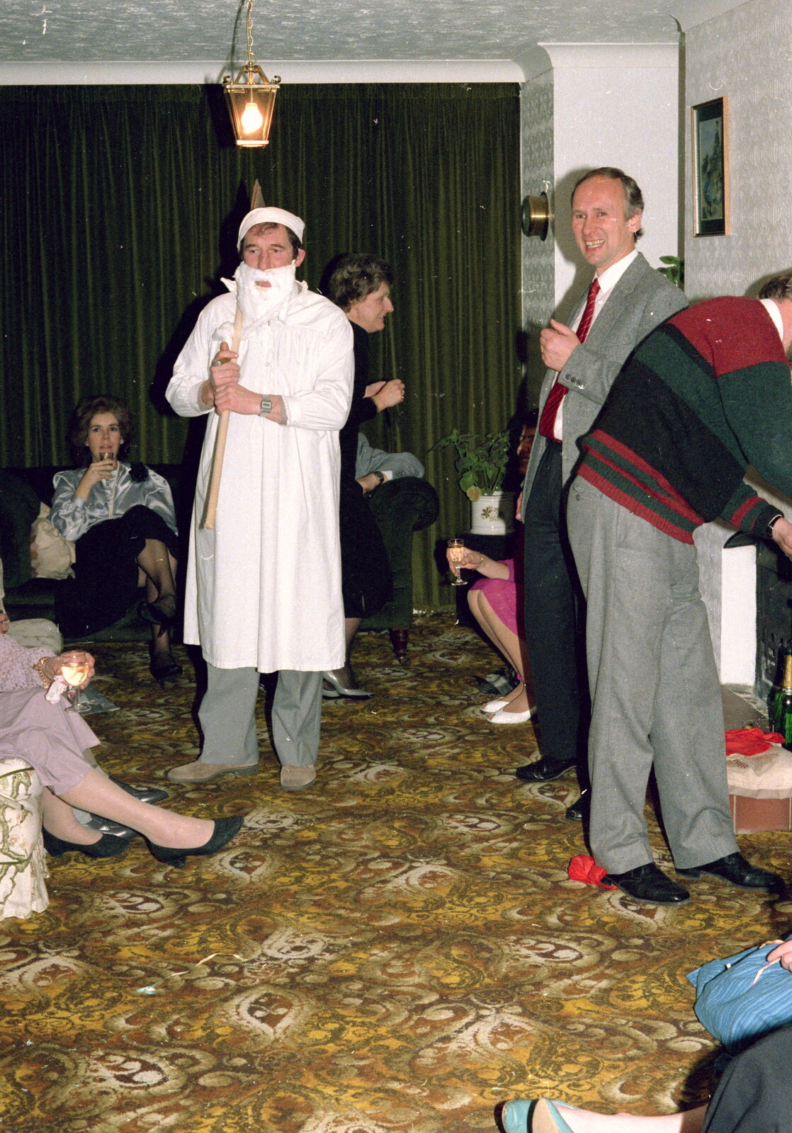 'Father Time' makes an appearance from New Year's Eve at Anna's, Walkford, Dorset - 31st December 1985