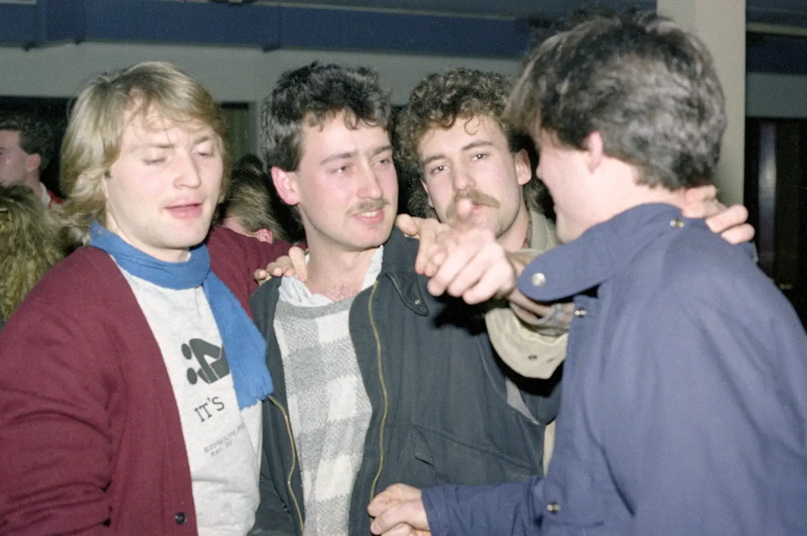 Justin, Mark and Sam Kennedy in the SU, from Uni: PPSU Sabbatical Election Hustings, Plymouth - 28th January 1986