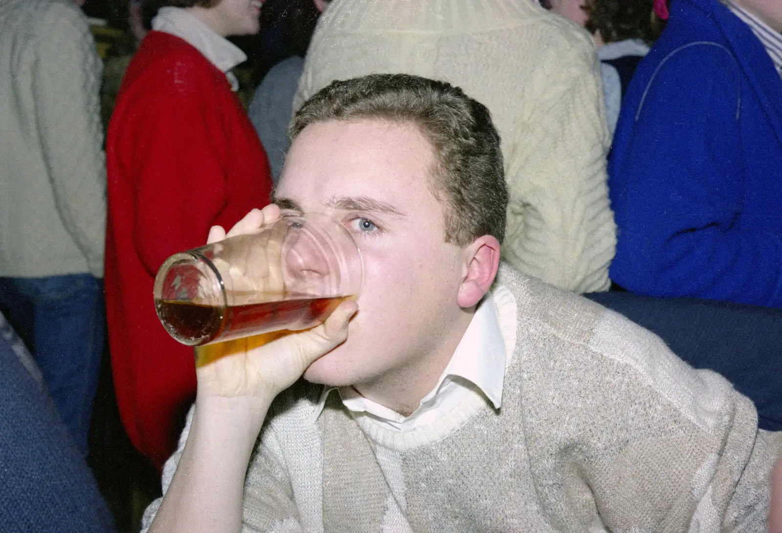 Andy Bray slurps a beer, from Uni: PPSU Sabbatical Election Hustings, Plymouth - 28th January 1986