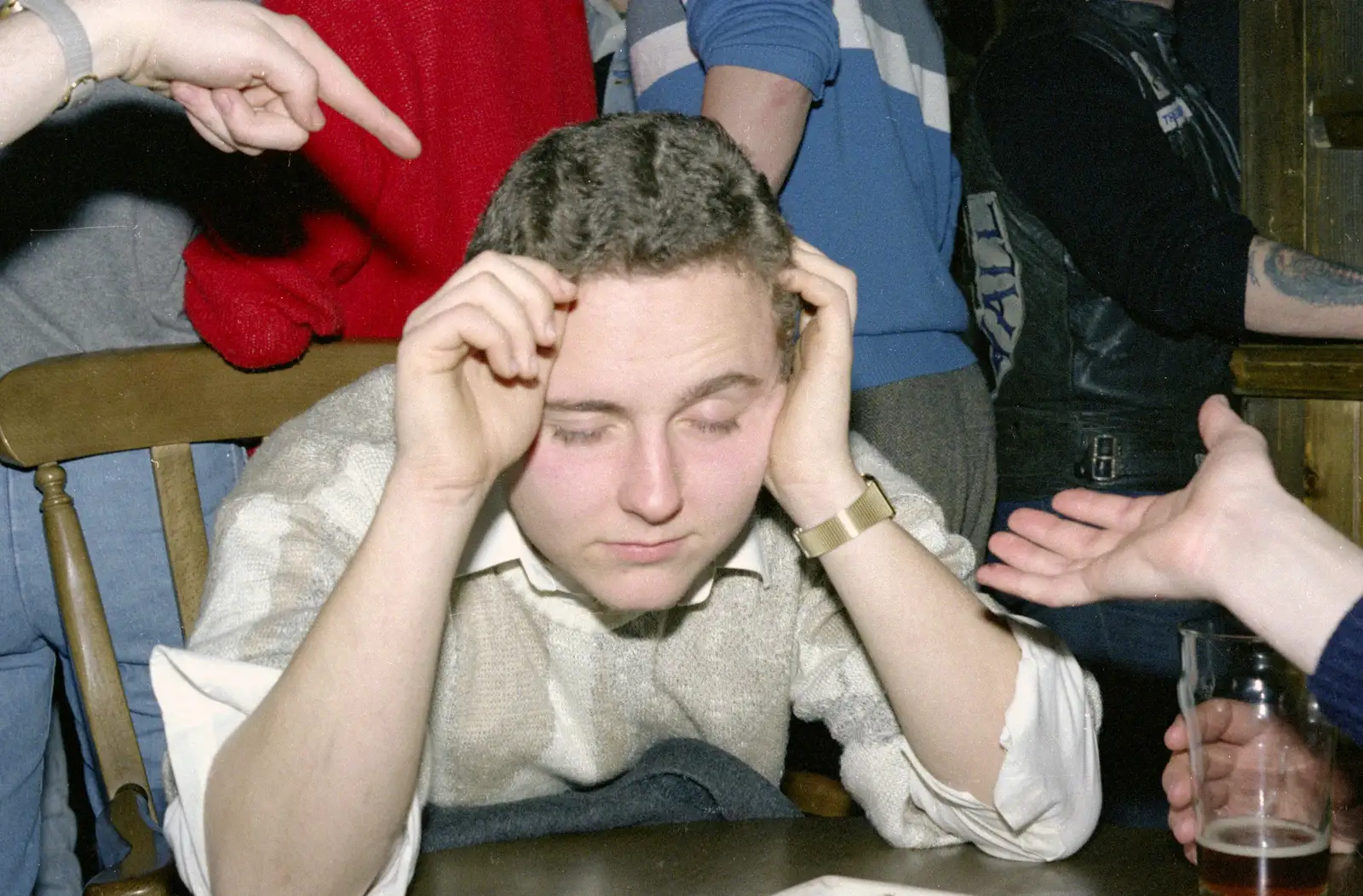Andy looks a bit frazzled, from Uni: PPSU Sabbatical Election Hustings, Plymouth - 28th January 1986