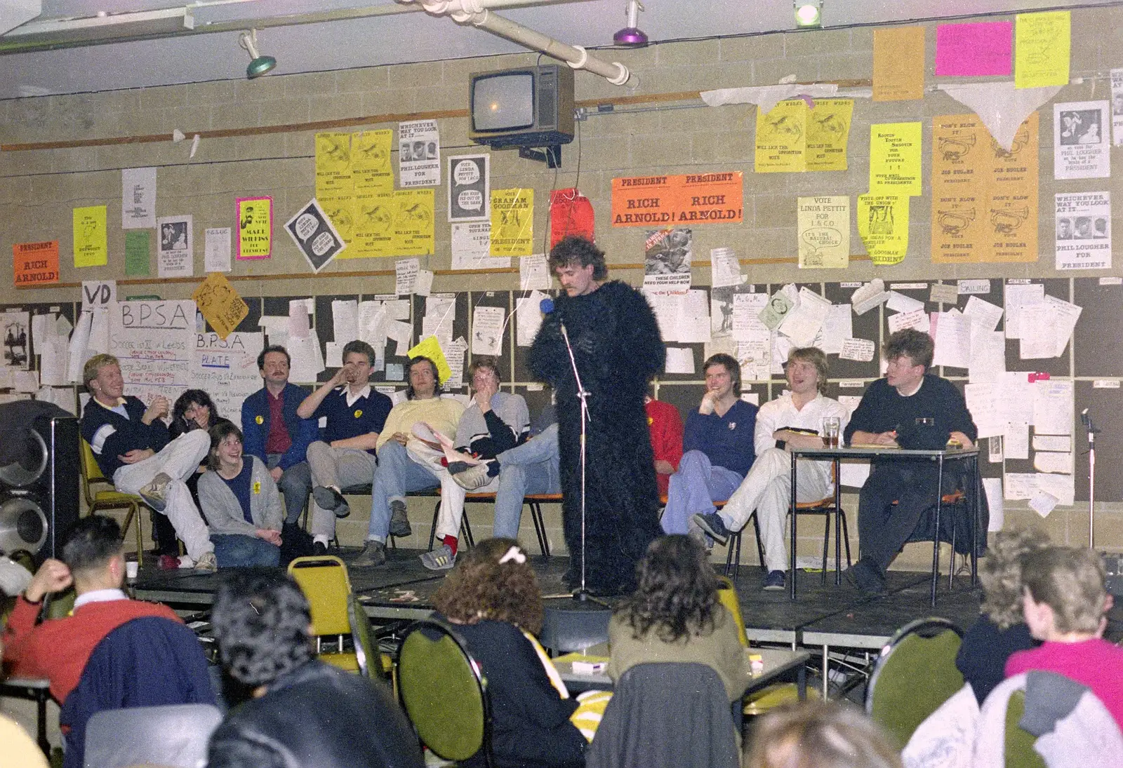 Sam Kennedy's in a gorilla suit, from Uni: PPSU Sabbatical Election Hustings, Plymouth - 28th January 1986