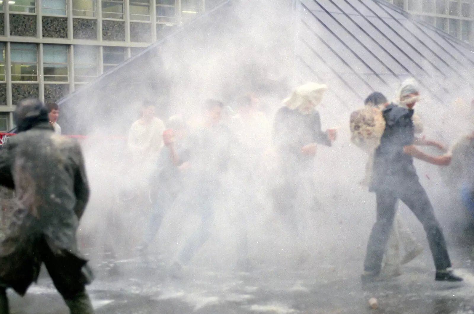 There's a massive cloud of flour, from Uni: The Jazz RAG Hit Squad, Plymouth Polytechnic, Devon - 8th February 1986
