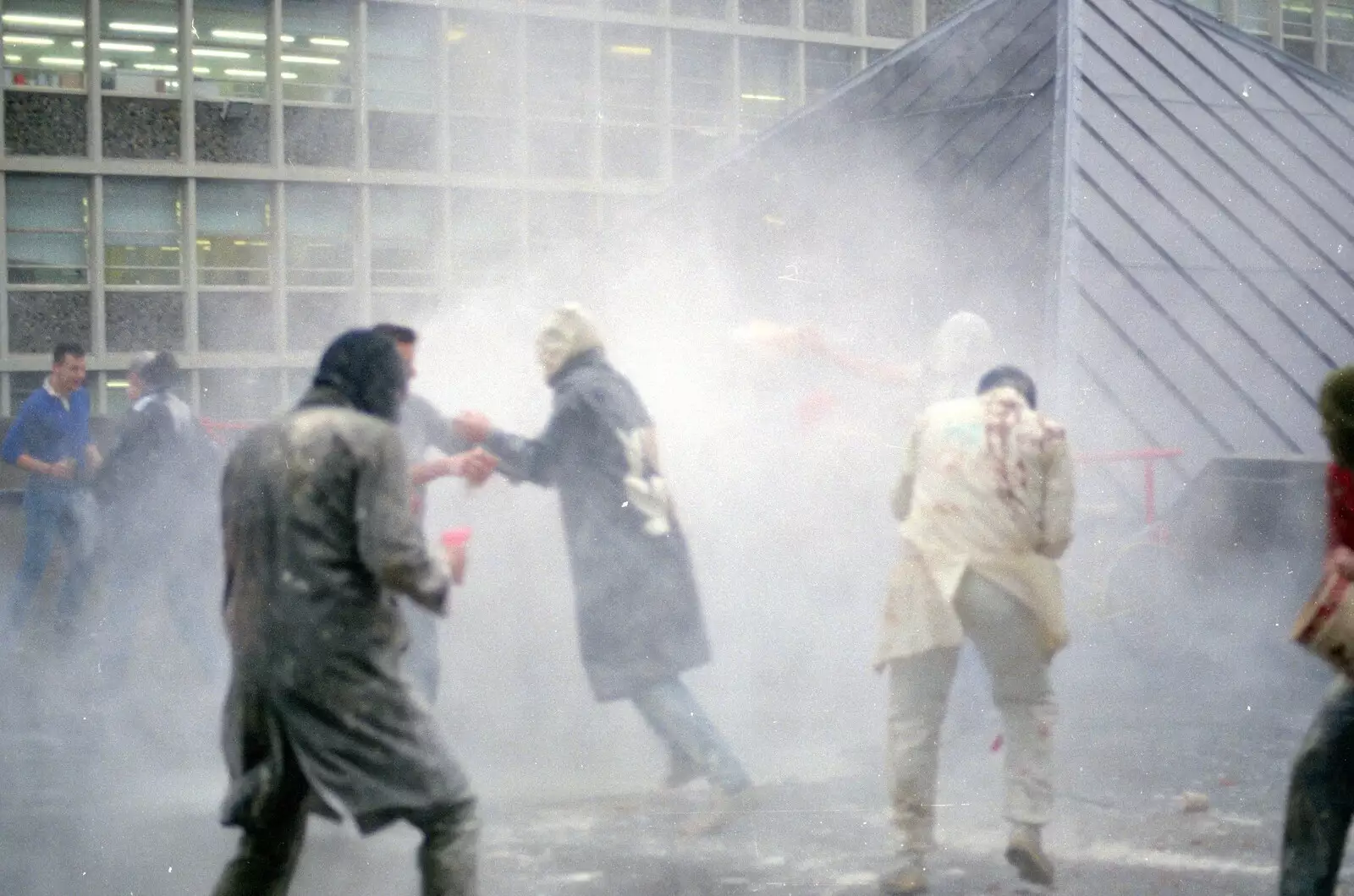 The flour battle continues, from Uni: The Jazz RAG Hit Squad, Plymouth Polytechnic, Devon - 8th February 1986