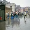 People hang around outside the SU entrance, Uni: The Jazz RAG Hit Squad, Plymouth Polytechnic, Devon - 8th February 1986