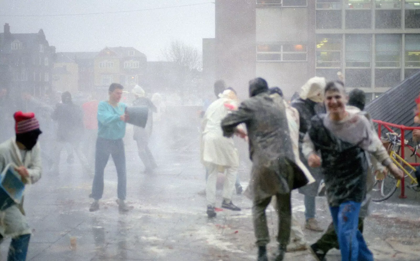 All-out flour war, from Uni: The Jazz RAG Hit Squad, Plymouth Polytechnic, Devon - 8th February 1986