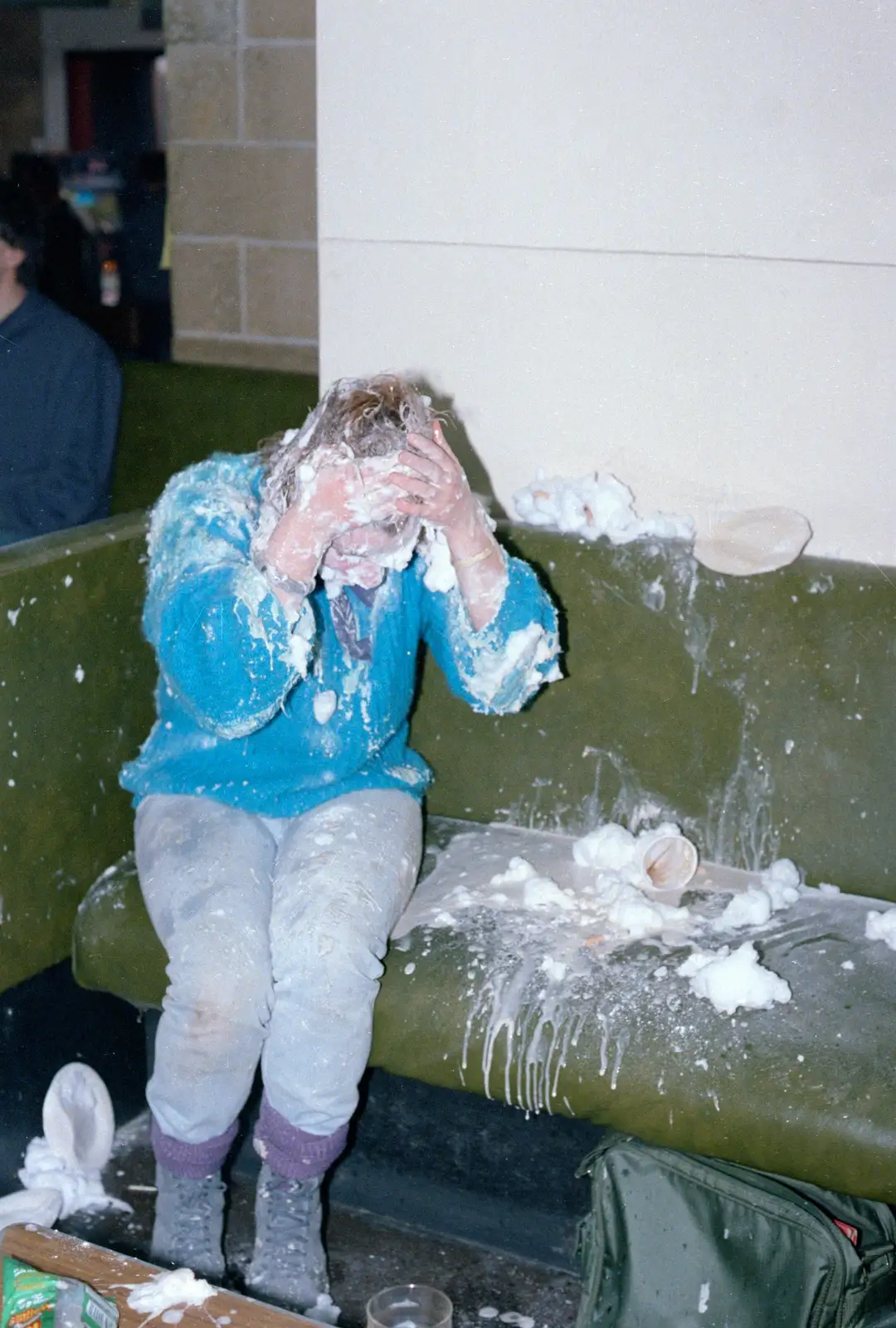 The end result of a few shaving-foam pies, from Uni: The Jazz RAG Hit Squad, Plymouth Polytechnic, Devon - 8th February 1986