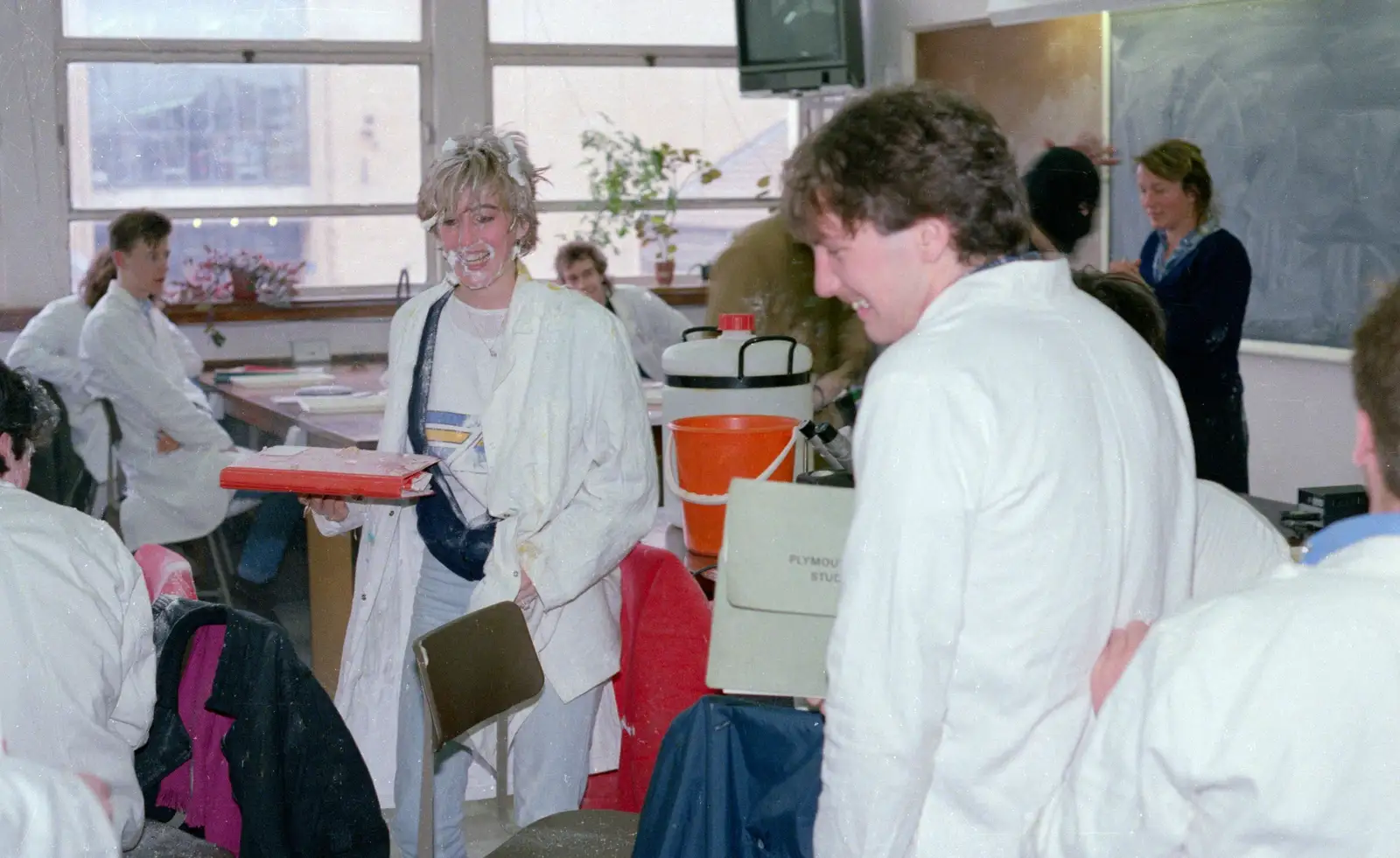 A foamed science student, from Uni: The Jazz RAG Hit Squad, Plymouth Polytechnic, Devon - 8th February 1986