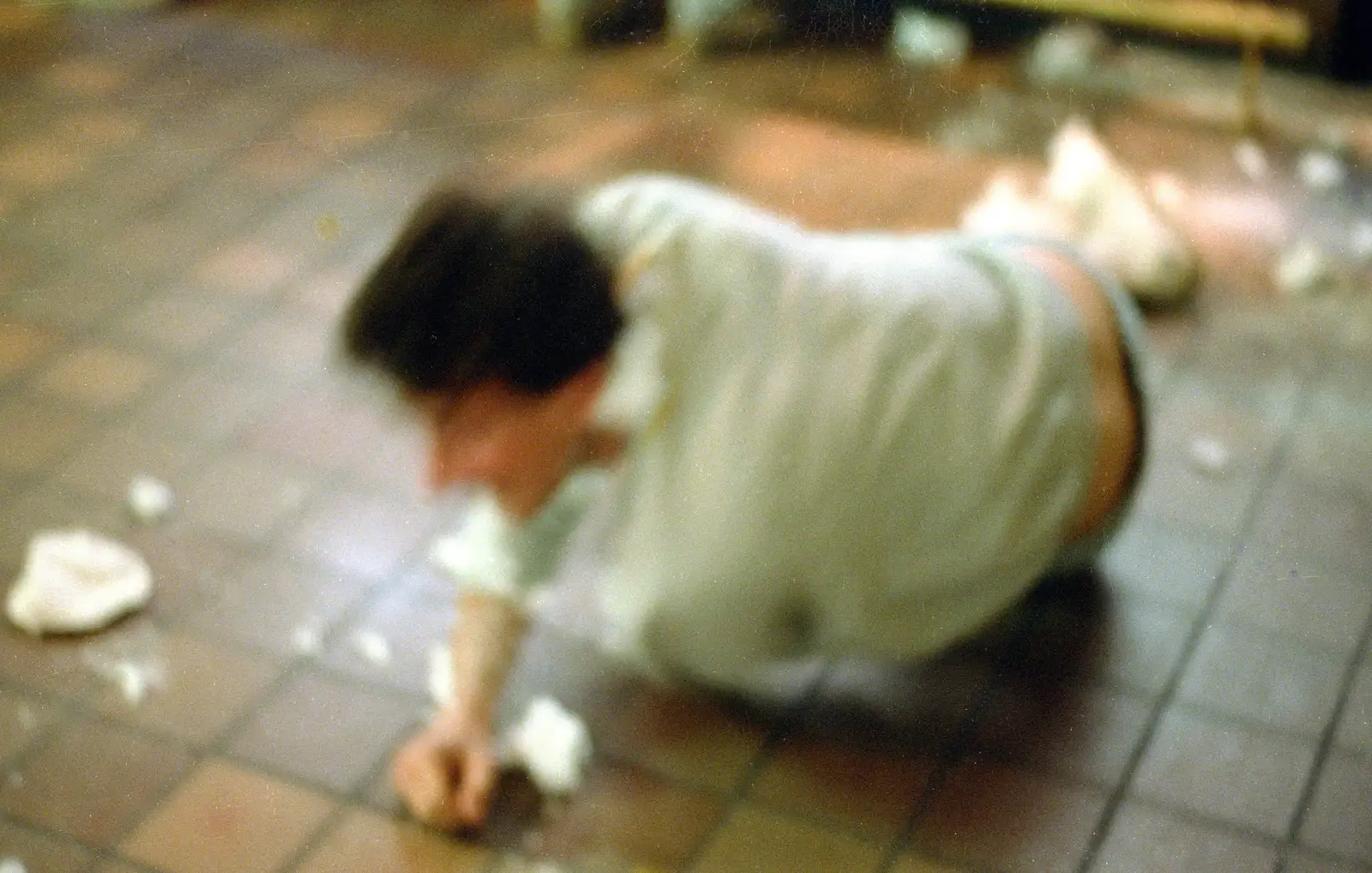 A blurry victim, from Uni: The Jazz RAG Hit Squad, Plymouth Polytechnic, Devon - 8th February 1986