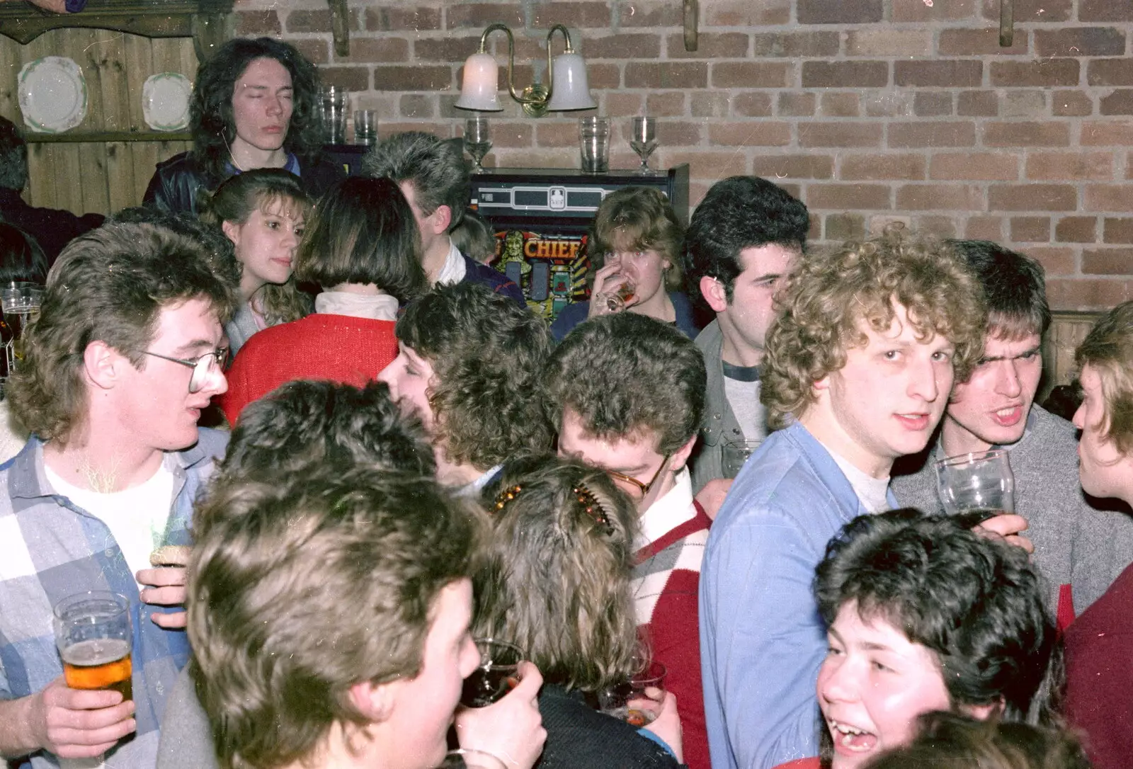 A busy JSV, with Rich Arnold on the right, from Uni: PPSU Sabbatical Election Hustings, Plymouth - 10th February 1986