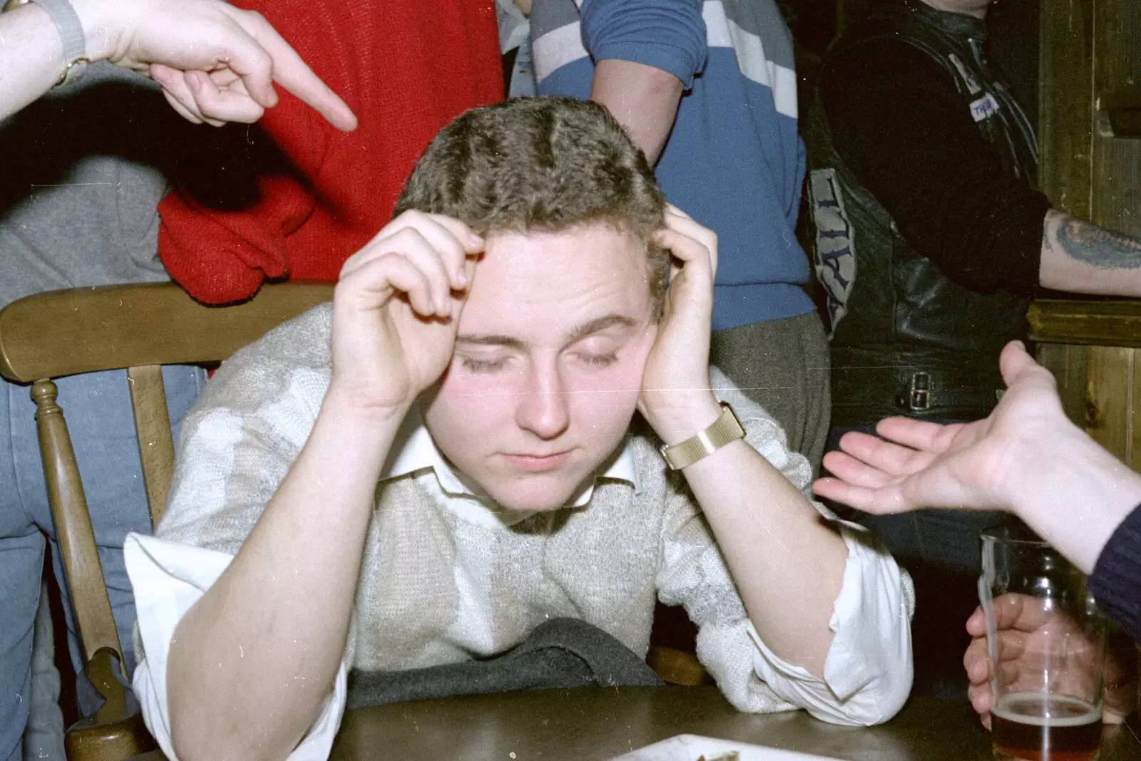 Andy looks a bit frazzled, from Uni: PPSU Sabbatical Election Hustings, Plymouth - 10th February 1986