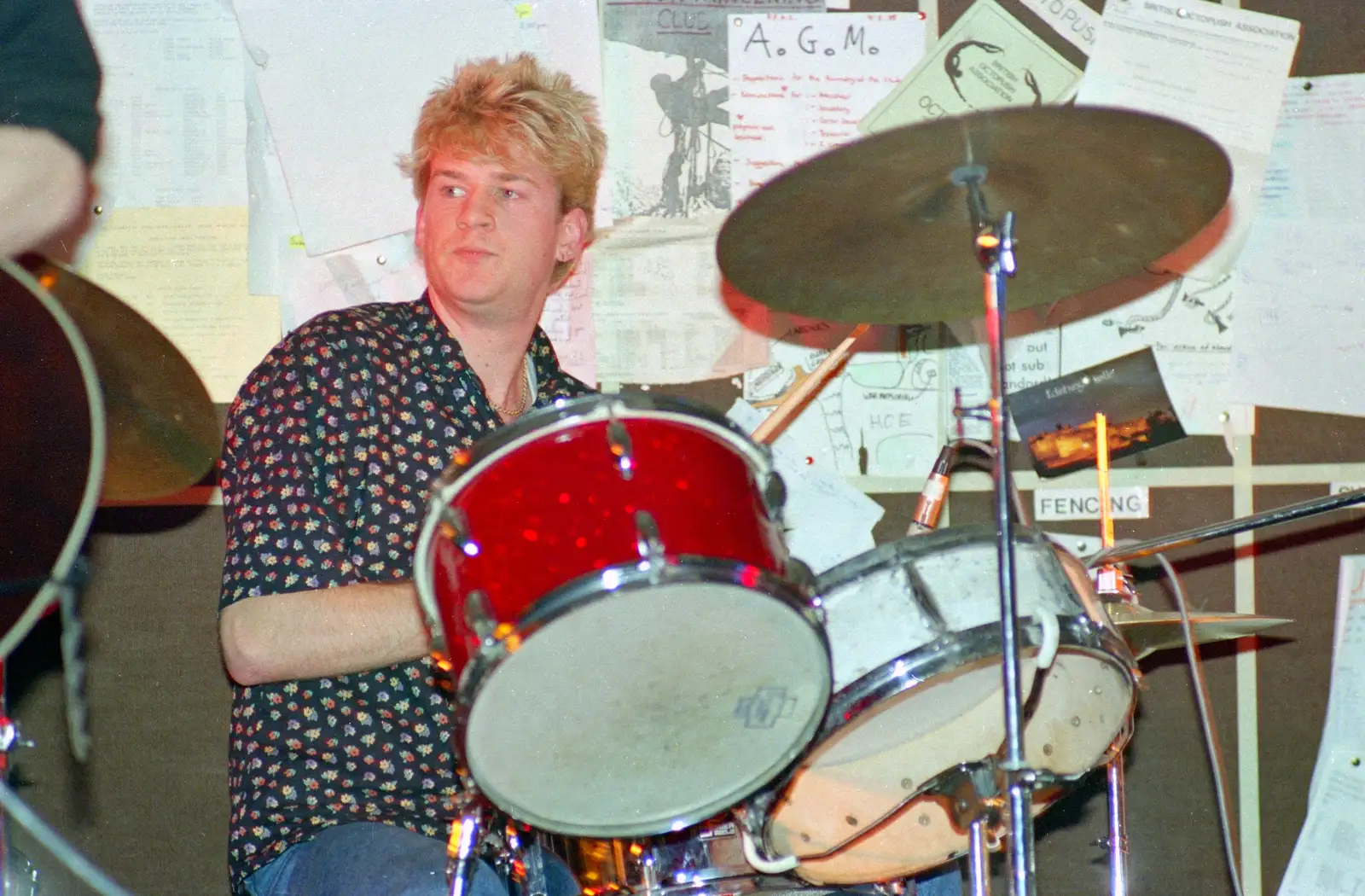 There's yet another drummer on stage, from Uni: The PPSU "Jazz" RAG Review and Charity Auction, Plymouth, Devon - 10th February 1986