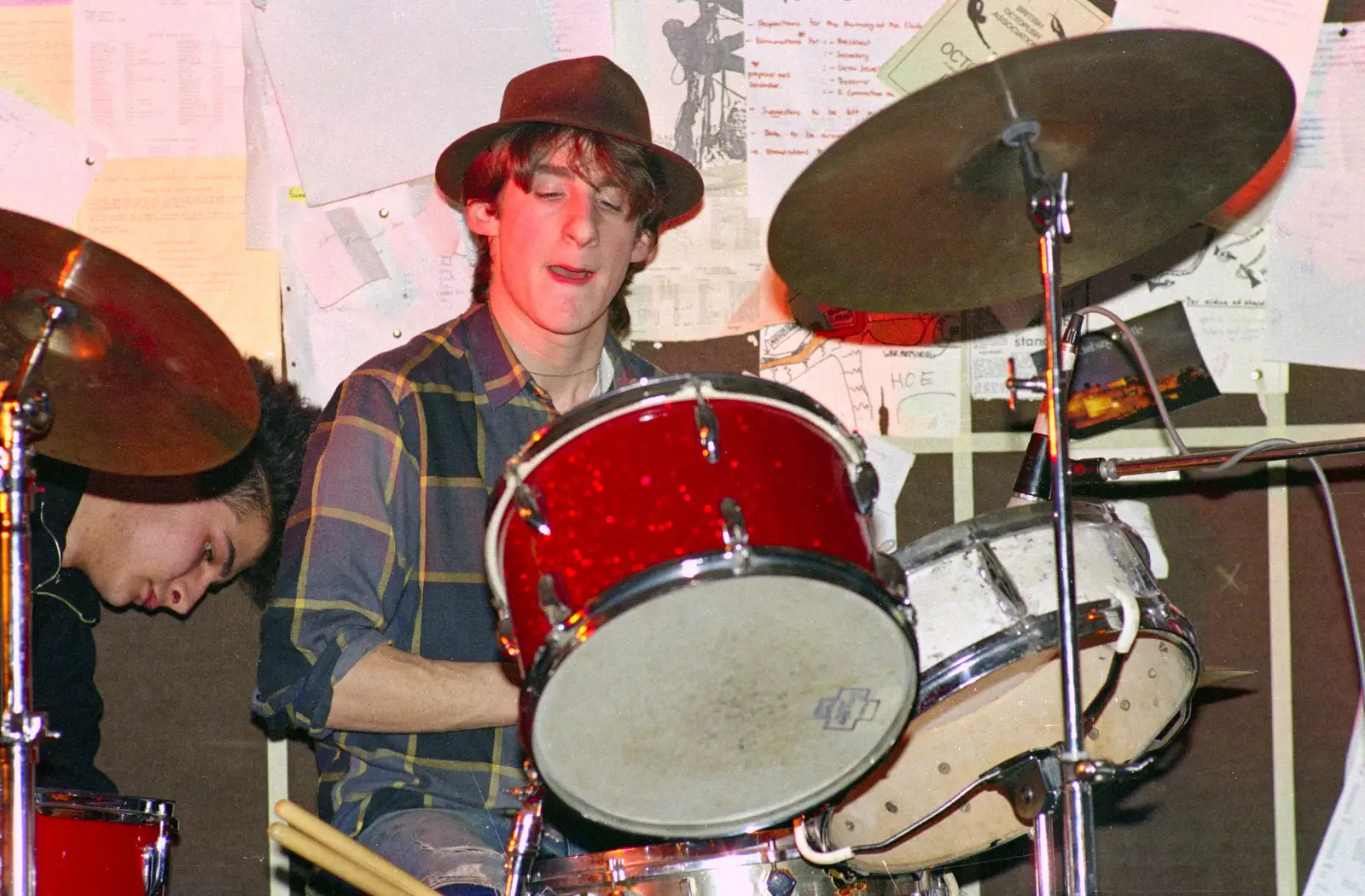 Drumming action, from Uni: The PPSU "Jazz" RAG Review and Charity Auction, Plymouth, Devon - 10th February 1986