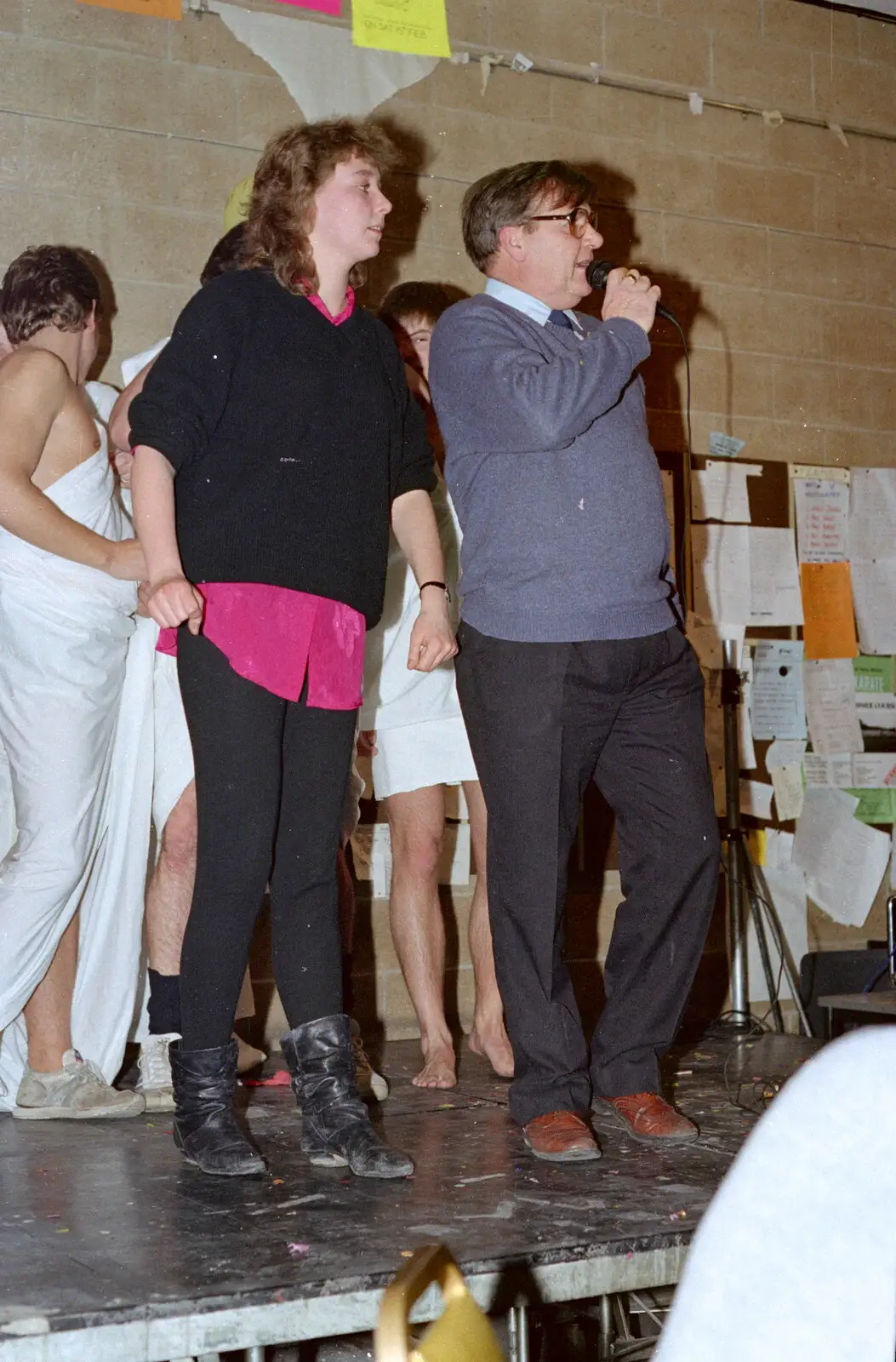 Alison Fleming is on stage with Roy, from Uni: The PPSU "Jazz" RAG Review and Charity Auction, Plymouth, Devon - 10th February 1986