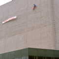 A RAG week sign is hung up on the Theatre Royal, Uni: RAG Week Abseil, Hitch Hike, and Beaumont Street Life Plymouth, Devon - 13th February 1986