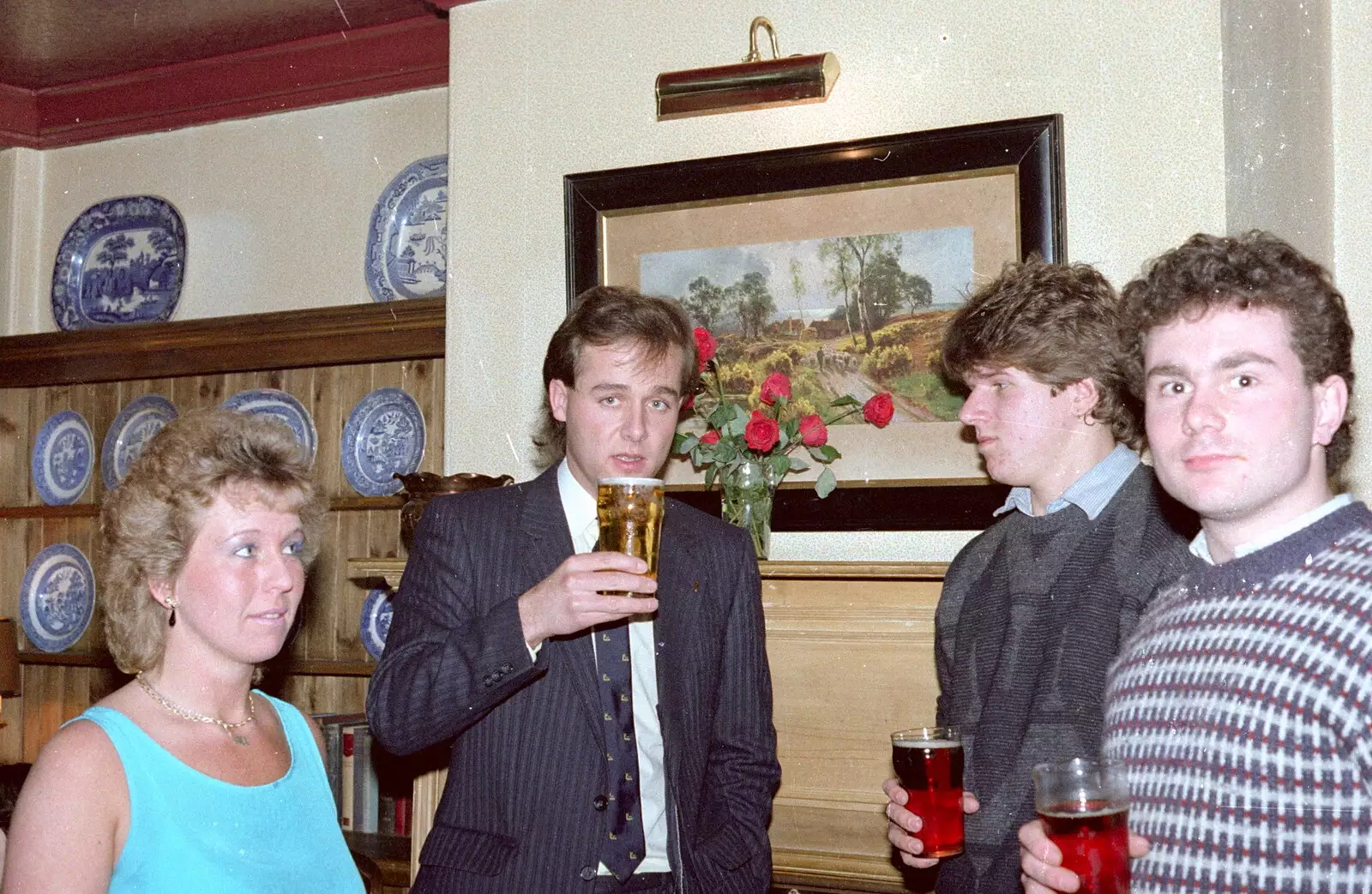 The Halls rep has a beer, from Uni: RAG Week Abseil, Hitch Hike, and Beaumont Street Life Plymouth, Devon - 13th February 1986