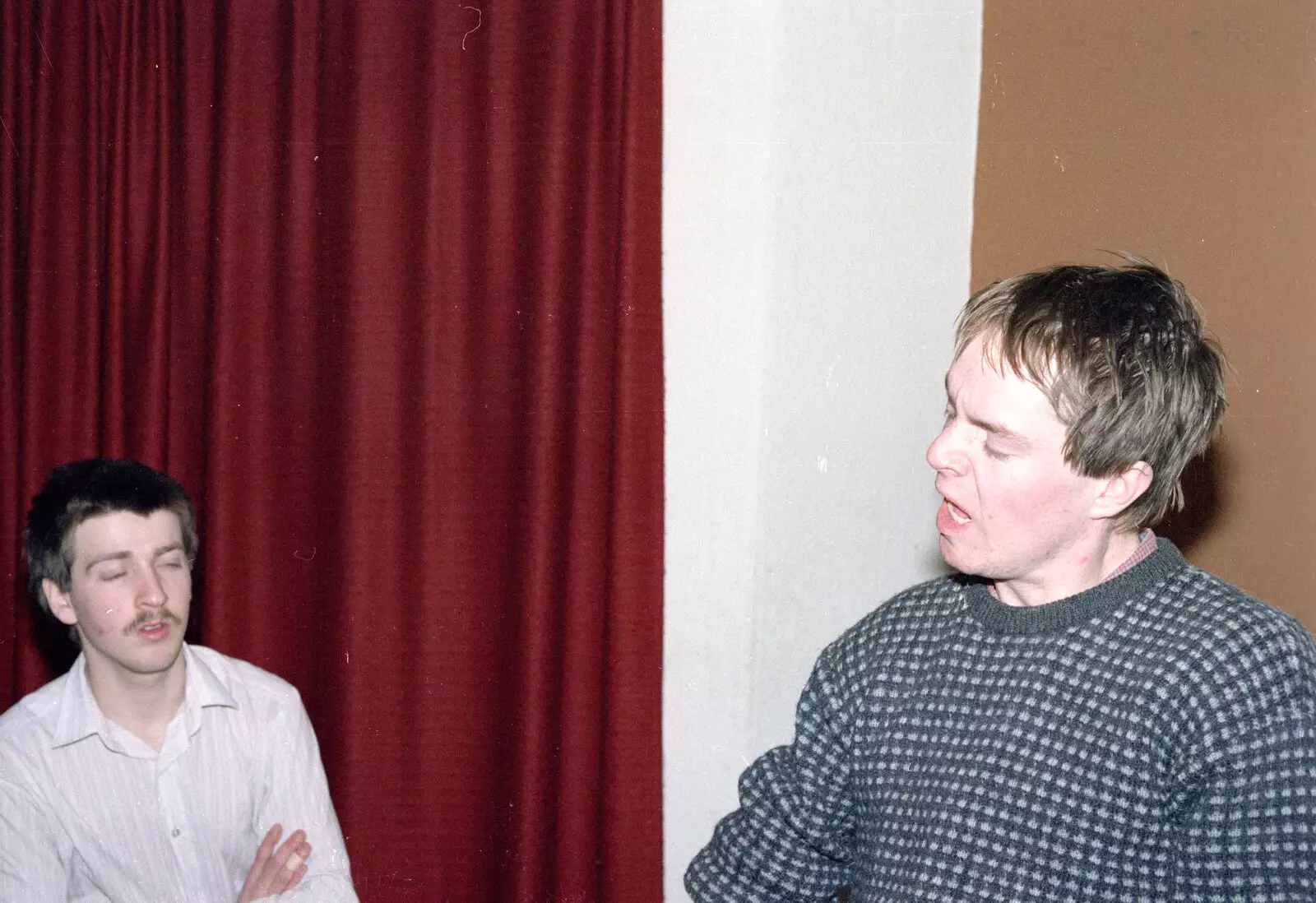 Malcolm and some dude, from Uni: RAG Week Abseil, Hitch Hike, and Beaumont Street Life Plymouth, Devon - 13th February 1986